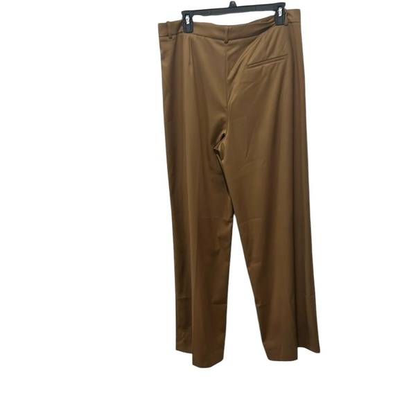 Zara women’s pleated brown wide leg trouser pants size XL NWT - Picture 2 of 12